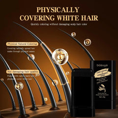 Bosuyo Ultimate Hair Dye Comb, 2in1 Portable Waterproof and Sweat-Proof Hair Dye Stick, Bosuyo HairDye Comb for Gray Hair, Instant Dying for Women & Men (Black)