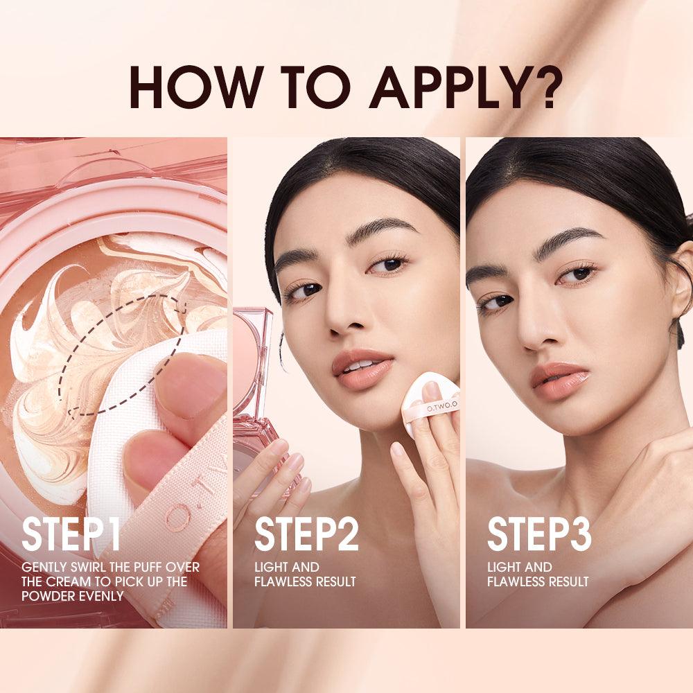 O.TWO.O Triple Cushion Cream Natural Oil-control Waterproof High Coverage Makeup Base - Otwoocosmetics