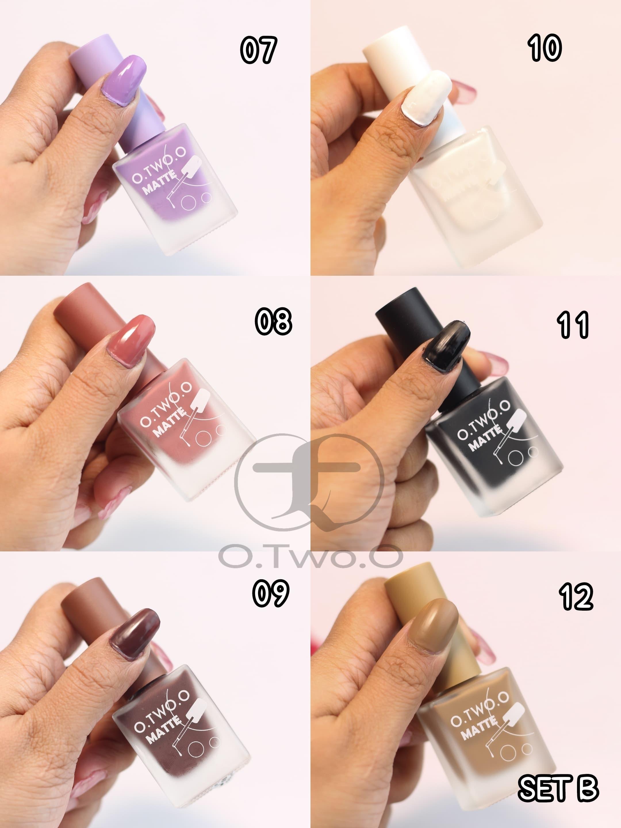 O.TWO.O Matte Nail Polish pack of 06 - Otwoocosmetics