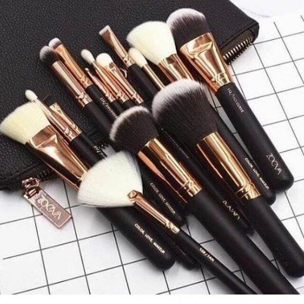 Zoeva 15 Pcs Brushes Set Brown - Otwoocosmetics