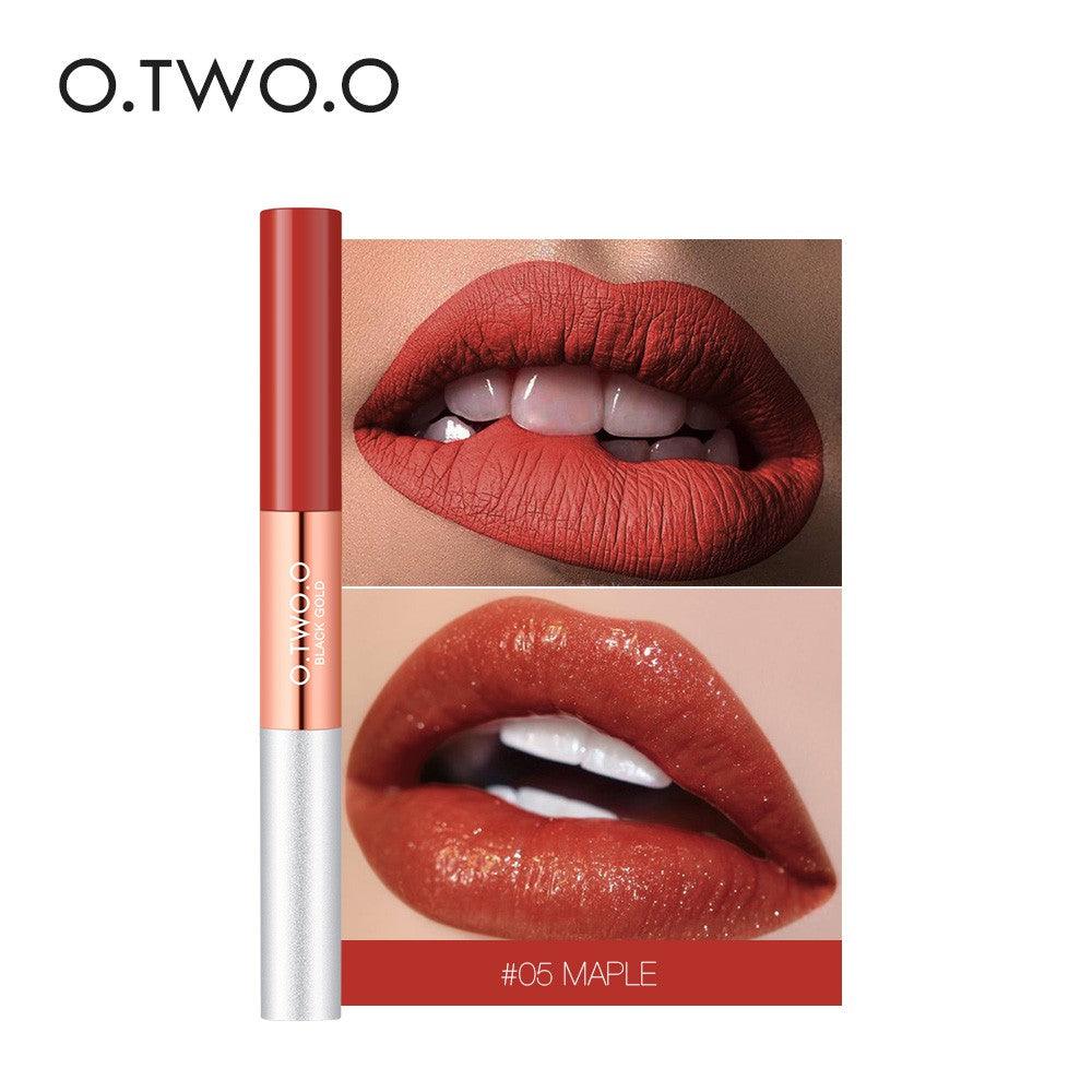 O.TWO.O Black Gold Lip Color Rouge Double Plumping Lipgloss - Otwoocosmetics