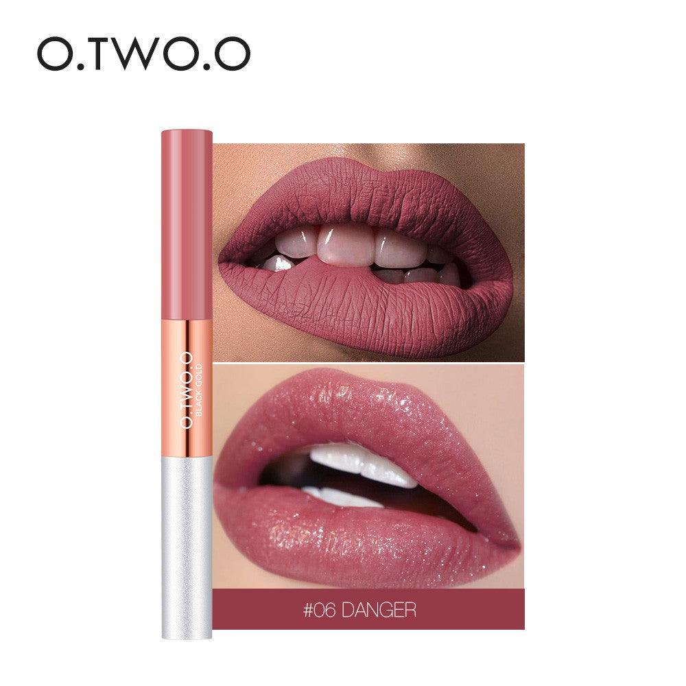 O.TWO.O Black Gold Lip Color Rouge Double Plumping Lipgloss - Otwoocosmetics