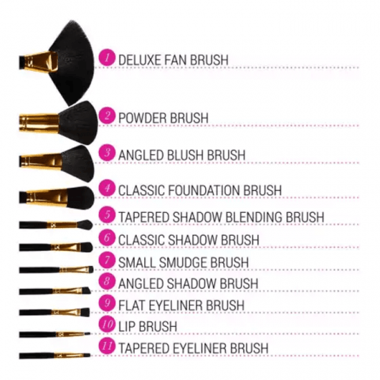 BH Cosmetics Black Dot - 11 Pieces Brush Set - Otwoocosmetics