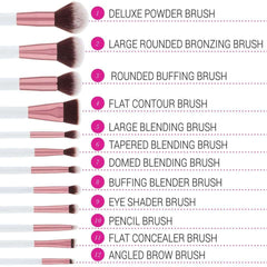 Crystal Quartz 12 Piece Brush Set With a Zip Bag