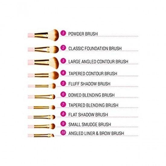 BH Cosmetics Pink Perfection Dark - 10 Pieces Brush Set - Otwoocosmetics