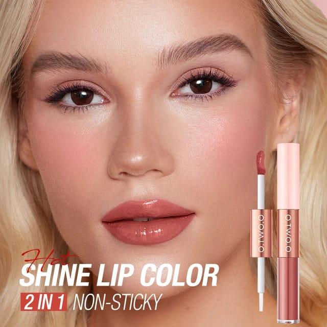 O.TWO.O 2 IN 1 Double Head Lipstick Waterproof Long-lasting Non Sticky Smooth Matte Lipstick - Otwoocosmetics