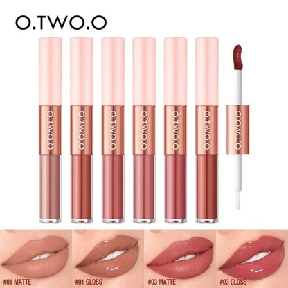 O.TWO.O 2 IN 1 Double Head Lipstick Waterproof Long-lasting Non Sticky Smooth Matte Lipstick - Otwoocosmetics