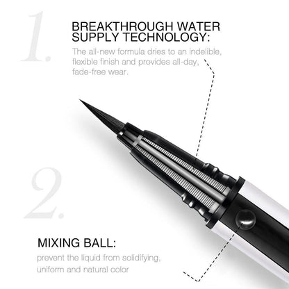 O.TWO.O Eyeliner Liquid Pen Black Waterproof 24 Hours Long Lasting Not Smudge One Stroke Molding Quick Dry Eye Makeup - Otwoocosmetics