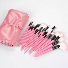 O.TWO.O Professional Makeup Brush Set 24 Pcs Plastic Handle Complete Travel Pink Artist Bag