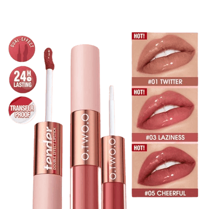 O.TWO.O 2 IN 1 Double Head Lipstick Waterproof Long-lasting - Otwoocosmetics