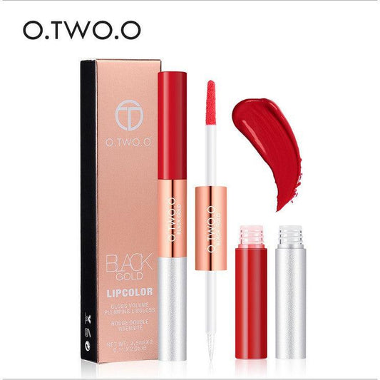 O.TWO.O Black Gold Lip Color Rouge Double Plumping Lipgloss - Otwoocosmetics