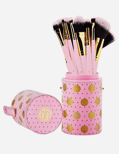 BH Cosmetics Pink Dot Collection 11 Piece Brush Set - Otwoocosmetics